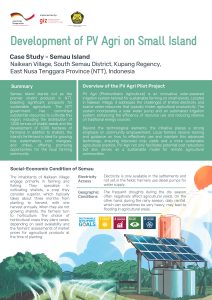 PV-Agri: Renewable Energy Solutions for Sustainable Agriculture on Small Island